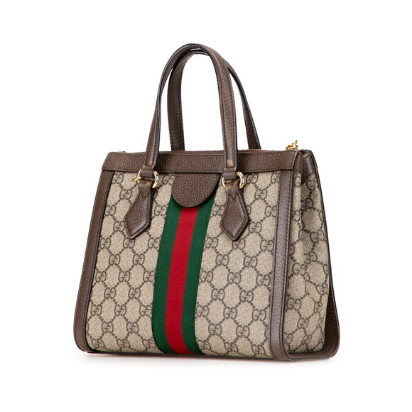 Gucci GG Supreme Ophidia Shoulder Bag Beige Brown Leather - Picture 2 of 8